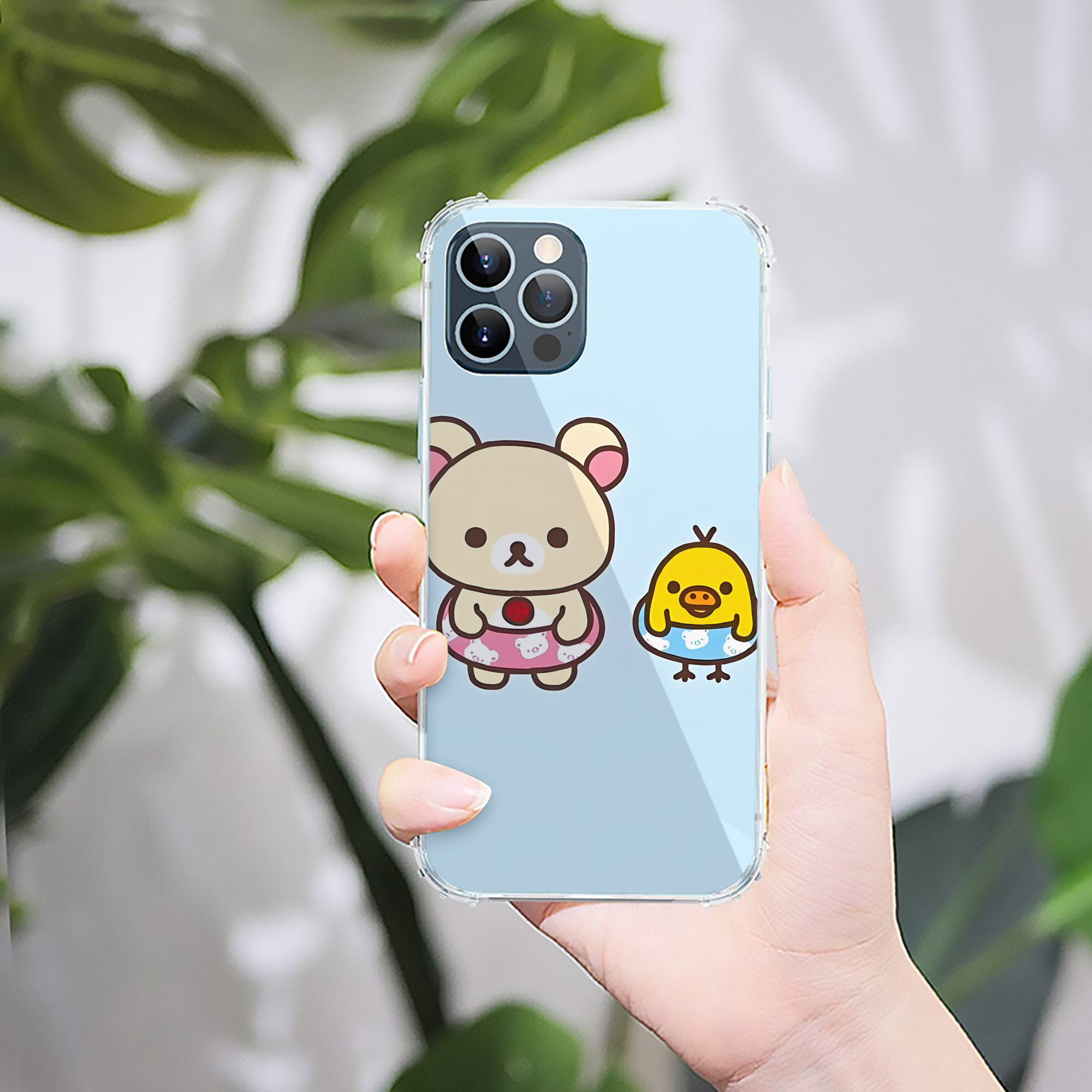 （画像用） リラックマ リラックマ キイロイトリ Rilakkuma Korilakkuma Kiiroitori 【iPhone 12シリーズ対応】透明スマホケース（クリアソフトケース）